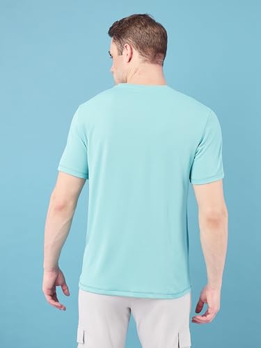 Image of TECHNOSPORT Men's 100% Polyester Slim Fit Solid Short Sleeve T-Shirt for Gym, Workout, Sports and Regular Use - Pack of 2