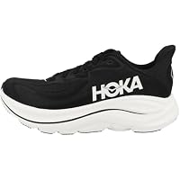 Hoka Women's Clifton 10 Sneaker, Black/White, 10