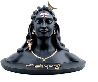 Shiva's polyresin Adiyogi Shiva Idol (4 inches , Matte Black )