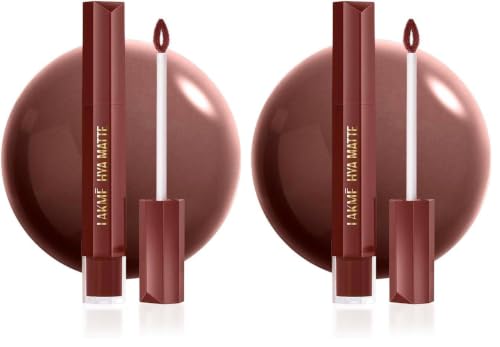 Image of LAKME 9to5 Hya Matte Lip Liquid + Hyaluronic Acid Monday Mocha 5.3ml (Pack of 2)