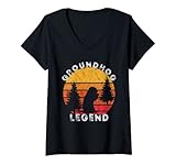 Photo Gallery donna groundhog legend marmot retro vintage tramonto woodchuck maglietta con collo a v Photo Gallery donna groundhog legend marmot retro vintage tramonto woodchuck maglietta con collo a v