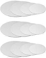 QWORK® 12 Stück tortenunterlage rund, 15, 20, 25, 30 cm, cake board, silberner tortenplatte pappe, für Hochzeit, Geburtstagstorten, Hausparty