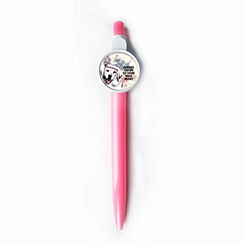 Stylo à bille rétractable DIYthinker bleu avec illustration aquarelle de chien