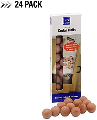 Knight 100% Natural Cedar Wood Clothes Repellent for Moth Pest Mildew Mustiness (Pack of 12 (Cedar Balls))