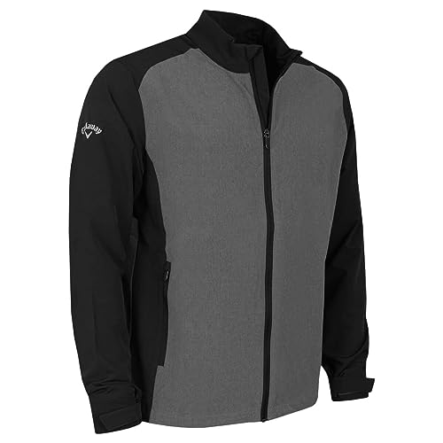 Callaway Golfjas voor heren, met doorlopende ritssluiting, winddicht, waterafstotend, maat M, grijs, XL, Medium Grijs