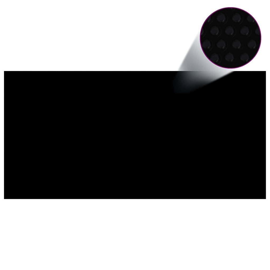Bâche Solaire pour Piscine 450 X 220 Cm en PE Noir, Augmente la Température de l'eau, Réduit la Consommation de Produits Chimiques, Prolonge la Saison de Baignade, Légère et