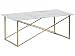 Produktbild Beliani Couchtisch Marmor Optik Weiß und Gold Edelstahlgestell Gold 100 x 50 cm Glamour Wohnzimmer Kaffetisch Emporia