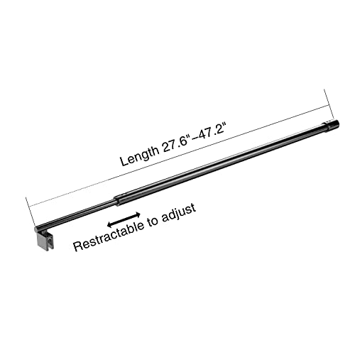Black Shower Glass Support Bar,Wall-To-Glass Support Arm For 5/16" To 3/8" Thick Glass, 27.6'' To 47.2'' Shower Screen Support Telescopic Bar,For Fixed Frameless Shower Glass Panel #TOP5