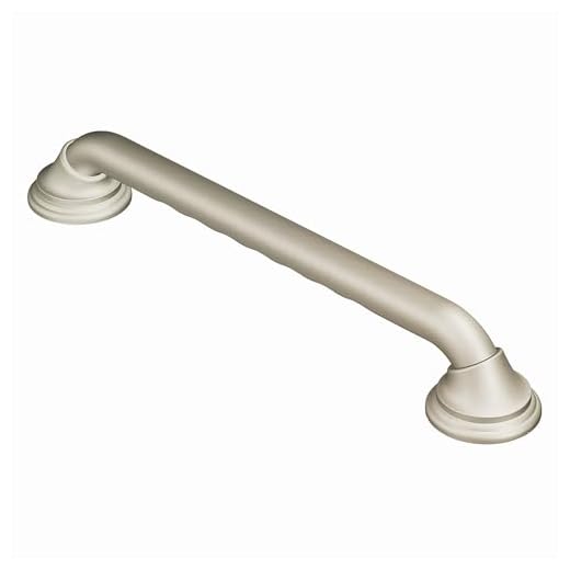 Moen R8712D3GBN Home Care 12-Inch Designer Bathroom Grab Bar with Curl Grip, Brushed Nickel