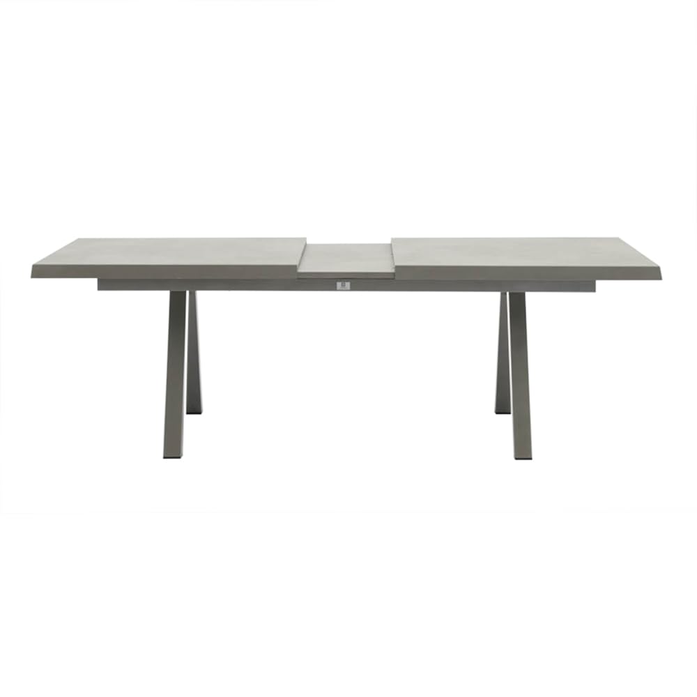 Tavolo da pranzo allungabile BUDA | Tavolo da giardino allungabile in alluminio con top ceramica, resistente ad intemperie e graffi | 200/260 x 100 x 74cm
