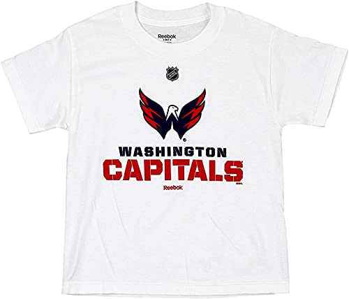 Reebok - NHL Youth Boy's Clean Cut Short Sleeve Graphic Tee, Washington Capitals, Medium (10/12) White