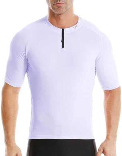 Wulibike Cycling Jersey Men Short Sleeve, Road Bike Shirts 1/4 Zipper with Pocke
