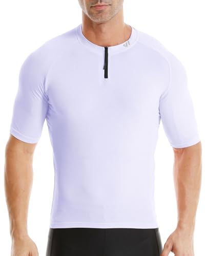 Wulibike Rennrad Trikot Herren Kurzarm, 1/4 Reißverschluss Fahrrad Shirt Mit 3+1 Rückentaschen Fahrradbekleidung