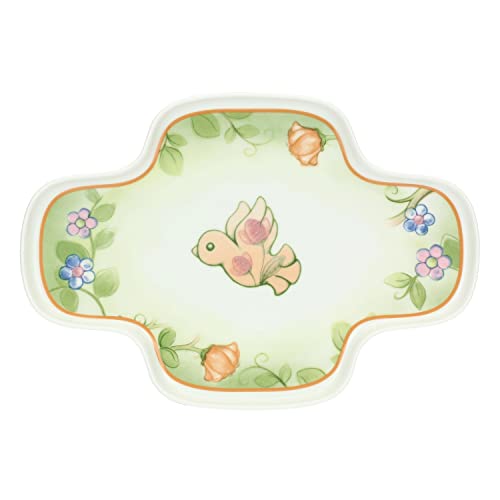 DIMENSIONI: 36x25.5x2.5 cm h THUN Pasqua 2023, Piatto per Colomba in Porcellana Decorata a Mano, Linea Pasqua Favolosa, 36x25.5x2.5 cm h