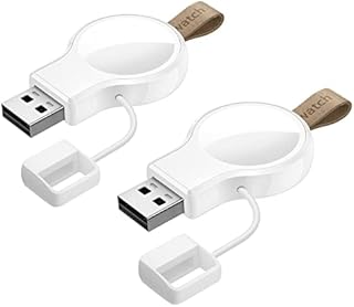 NEWDERY 2 PCS USB Charger for Apple Watch 8/Ultra, Magnetic iWatch Charger Portable Travel Cordless Charger Wireless Charging Compatible for Apple Watch Series 8/7/6/5/4/3/2/1,SE,Ultra
