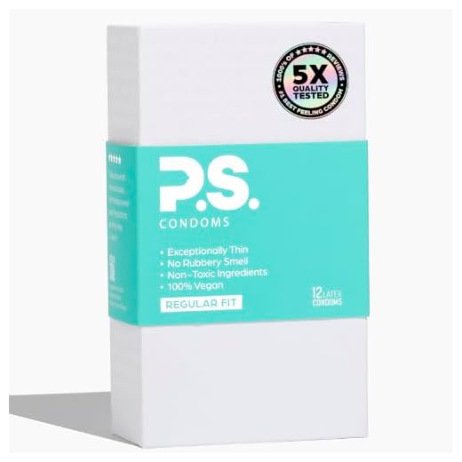 PS Condoms Exceptionally Thin Latex Condoms for Men - Odorless and 100% Vegan - Ultra Thin Lubricated Condom - 40% Thinner and Transparent - 12 Pack