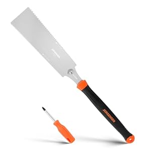 Jorgensen Sierra Japonesa Profesional de Doble Filo, Sierra de Mano con Hoja SK5 y Reemplazable, Sierra Madera con Mango ErgonÃ³mico de TPE, Perfecta para Trabajos de Madera