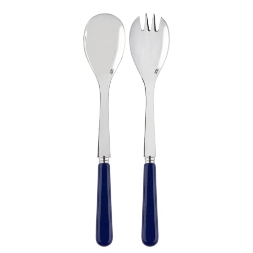 SABRE PARIS | Salatbesteck, 2-teilig - 26,5 cm - Pop - Edelstahl & Acryl - Spülmaschinenfest - Marineblau