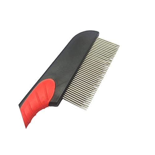 PSK PET MART Amazing Stainless Metal Flea Comb for Pets Grooming Comfortable to Use Dogs, Cats, Rabbit Fur Detangling Tool Flea and Tick Prevention for Animal (Greep Hnadle Comb) 3