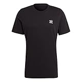 Gerippter Rundhalsausschnitt adidas Herren Essential Tee T Shirt, Schwarz, XL EU