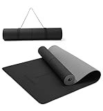 Ewedoos Eco Friendly Yoga Mat with Alignment Marks TPE Non Slip Hot Yoga Mat Thick 1/4'' Anti-Tear Surfaces Exercise Mat for Home Workout Fitness Pilates