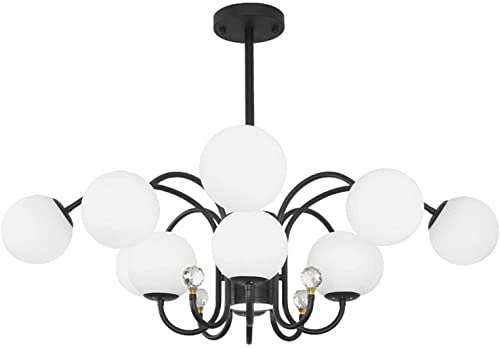 Chandelier Spoutnik 6 branches en métal noir au design iconique