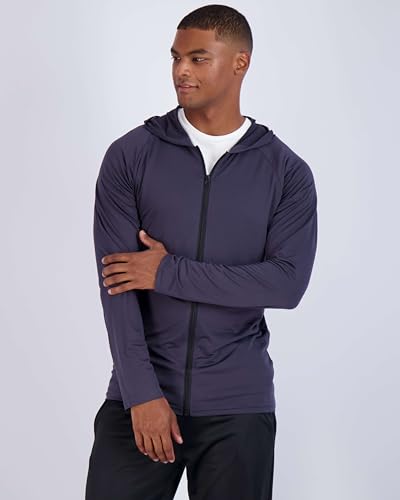 Real Essentials 3 Pack: Mens Dry-Fit Long Sleeve Full Zip Hoodie & Jacket- Athletic Running Jacket (Available in Big & Tall)2