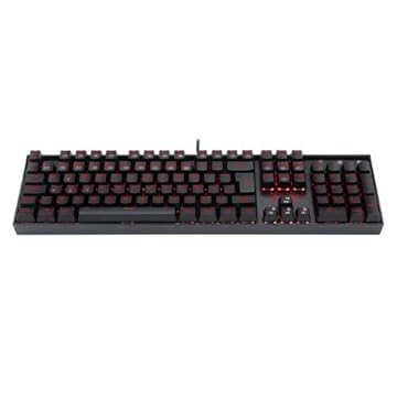 Teclado Mecânico Gamer Redragon Mitra Preto Single Color LED Vermelho Switch Preto K551-1