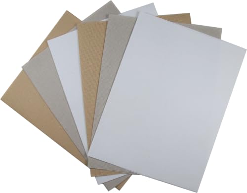 Image of KCS 4 /6 pc of 12 inch x 18 inch(30cmx45cm) 16 Count Cotton Aida Cloth Cross Stitch Fabric (6 pc,Khaki+Pearl Grey+White)