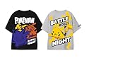 Get Trend Pokemon T Shirt Garcon 5 à 14 Ans, Lot de 2 Ras du Cou et Manche Courtes T Shirt Eté, Anime Merch Idee Cadeau (9 10 Ans, Noir/Gris Pokemon 2 Pck)