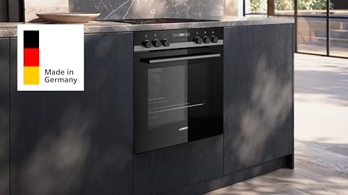 Siemens EQ521KA11, Einbauherd-Set, Made in Germany, Bestehend aus HE517GBS3 Herd, 60 x 60 cm, 3D Heißluft, Hydrolyse & EA64RGNA1E Elektrokochfeld, Bräterzone, powerBoost, Edelstahl Rahmen