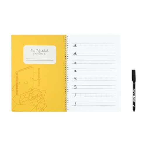 InfiniteBook Caligrafía A4 Starter Kit – Cuaderno Reutilizable para Niños | Aprende a Escribir con Rotulador, Paño y Soporte | Pizarra Blanca Portátil y Educativa | Eco Friendly - imagen 5