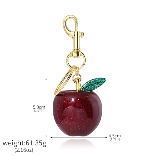 Image of Fruit Bag Charm Keychain - Gold Key Chain, Cute Purse Handbags Accessories - Beautiful Gift for Women