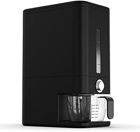 Rice Dispenser - 26.5 lbs Rice Storage Container with Measuring Cup, Rice Scoop & Sponge – Large Cereal Grain Bucket with Scale for Kitchen Pantry Organization, BPA-free, Airtight (Black)