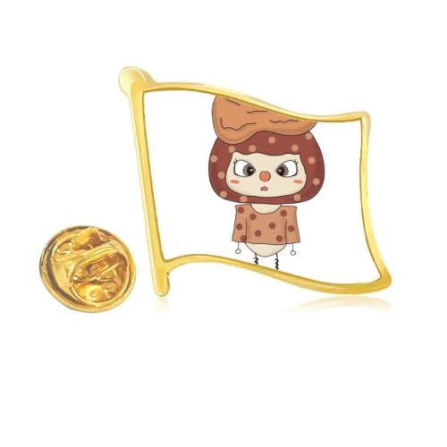 Pin's en métal doré marron Food Peanut pour un style streetwear sur veste en jean