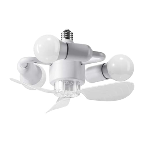 Ventilador de techo con iluminación y control remoto incluido, motor de ventilador silencioso con base E27 - Ventilador de techo moderno y elegante, para sala de estar, guardería, apartamento de