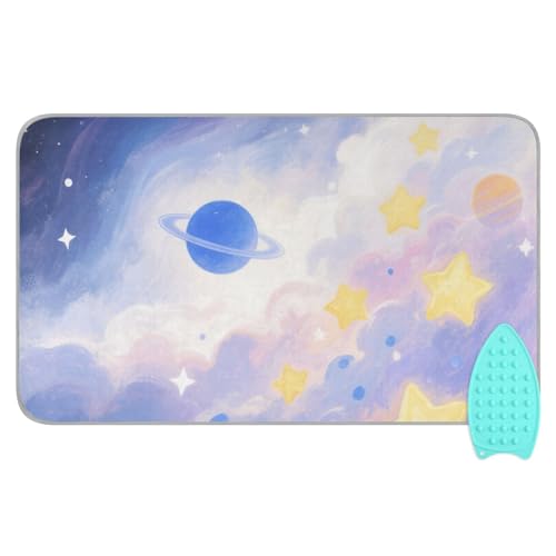 Blue Planet Asse da stiro resistenti al calore con supporto in ferro in silicone resistente al calore asse da stiro pad per viaggi Manta para planchar ropa 121,9 x 71,1 cm