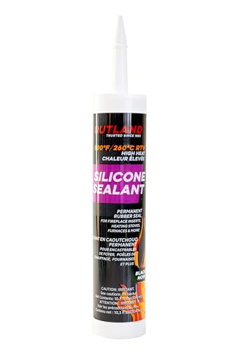 Rutland 500°F RTV High Heat Silicone Sealant Black, USA-Made High Temperature Gasket Maker Adhesive - UV Stable, Oil Resistant & Non-Corrosive