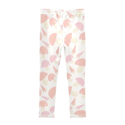 Mushroom in Flat Girls Leggings,Workout Leggings for Girls Toddler Athletic Leggings Size for 3-10T2