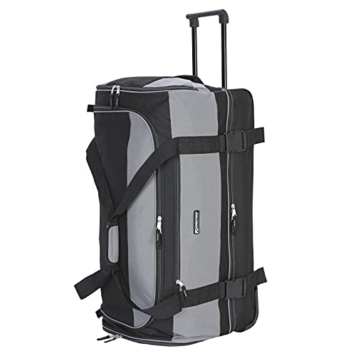 Travelers Club Pinnacle Travel Rolling Duffel Bag, Light Grey, Checked-Large 30-Inch
