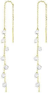 SLUYNZ 925 Sterling Silver Sparkling CZ Drop Dangle Earrings Chain for Women Girls Elegant Long Threader Earrings Tassel Mother's'Day Gift