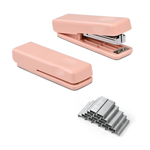 Valtiner 2 mini agrafeuses avec 2000 agrafes, capacité 20 feuilles rose