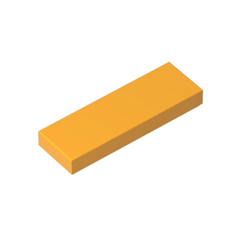 Gobricks 63864 Foundation Plate Tile 1x3 50 Pieces GDS-562 Compatible with Lego Building Blocks Color:Bright Light Orange — image 1