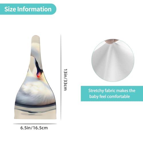 Newborn Baby Hat, Cute Little swan Print Soft Top Knot Beanie Cap, Cute Baby Headwear for 0-6 Months Black4