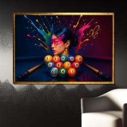 Tableau sur toile femme pop art pour habiller un grand mur de salon vide