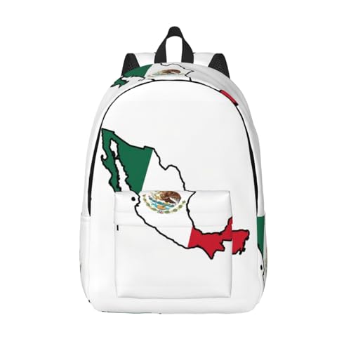 Mochila de mano para laptop con mapa de México para mujer organizada