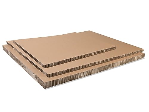 Pappwabenplatte papierkaschiert Honeycomb 20 0 x 750 x 1000 mm Wabenplatte für Bühnen- Messe- oder Möbelbau braun