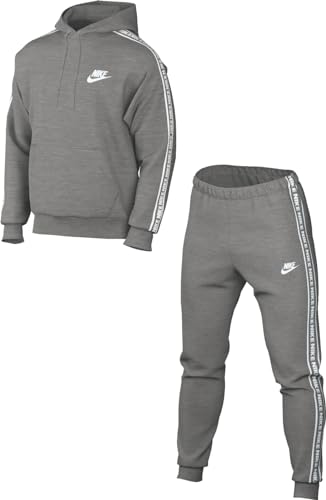 Nike FB7296-063 M NK Club FLC GX HD TRK Suit Tracksuit Homme DK Grey Heather/White Taille M