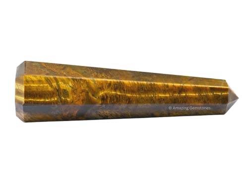 Image of Amazing Gemstone Tiger Eye Crystal Towers, Natural Healing Crystal Point Obelisk for Reiki Healing and Crystal Grid (3 inch to 4 inch INCH)