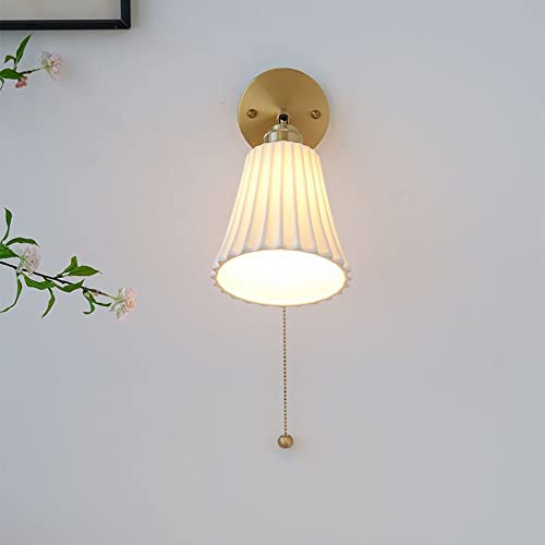 Lámpara de pared de latón ajustable con interruptor de cadena para salón interior 4